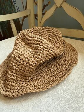 Gigi Pip Sal crochet parable Woven Straw Sun Hat - Natural Tan
